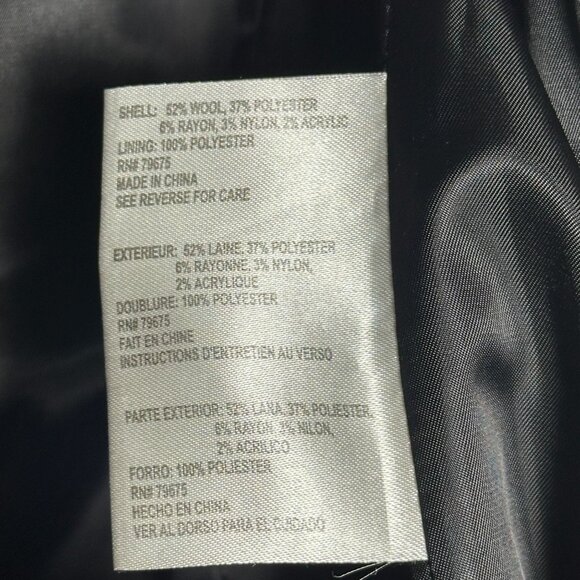 Michael Kors Wool Blend Coat Jacket Women 2P Black Full Zip Outerwear Fall Gold - Picture 6 of 16